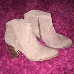 Fringed booties